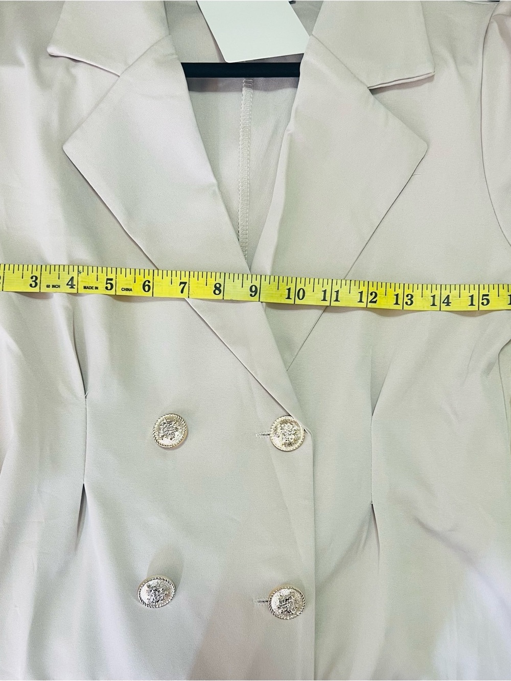 Beige Blazer Dress with Belt - Picture 5 of 6